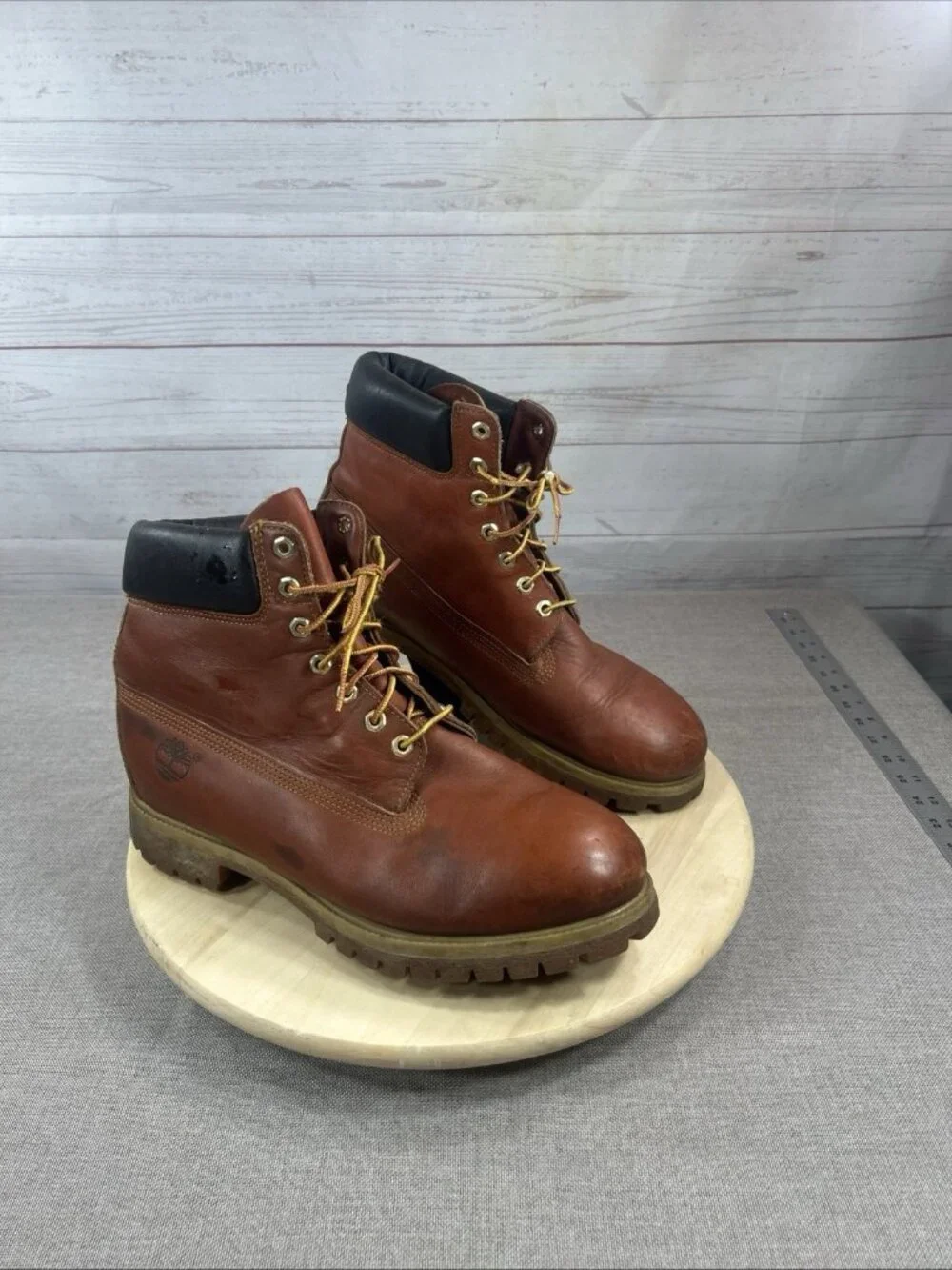 Timberland Premium Waterproof Boots Brown Leather Men’s Size 12 M Lace up USA